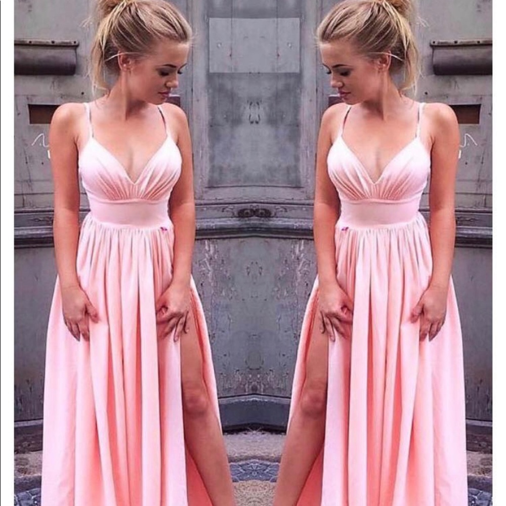 Red Maxi Dress with Leg Slit